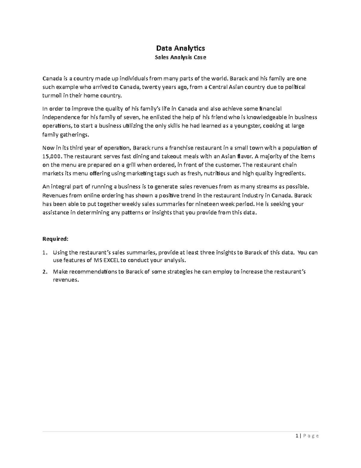 Data Analytics Case - Sales Analysis - Data Analytics Sales Analysis ...