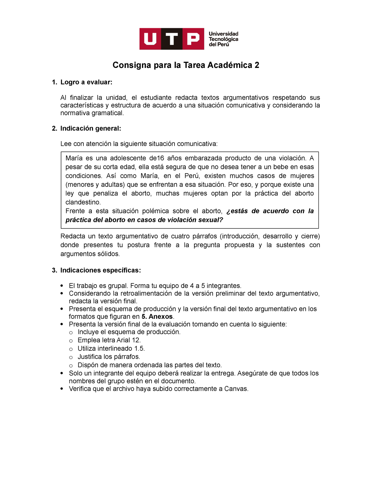 GC N04I Consigna TA 2 21C2A - Consigna Para La Tarea Académica 2 1 ...