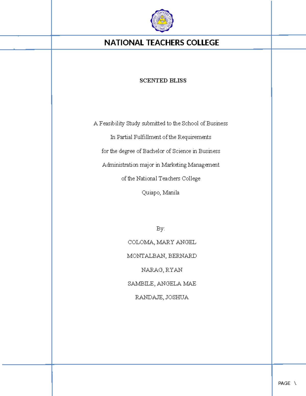 EAPP21112ND Quarterfssfsdfd PAGE \ SCENTED BLISS A Feasibility