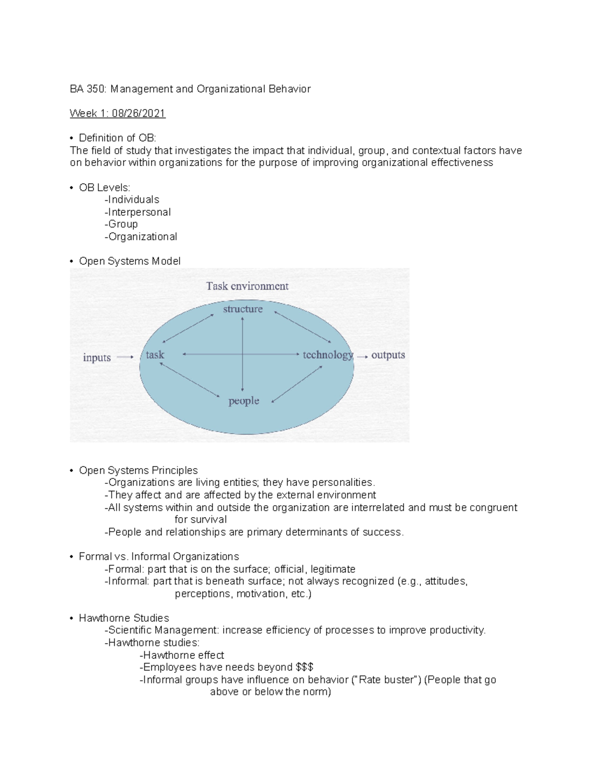 BA 350 Notes For Exam 1 - BA 350 - SDSU - Studocu