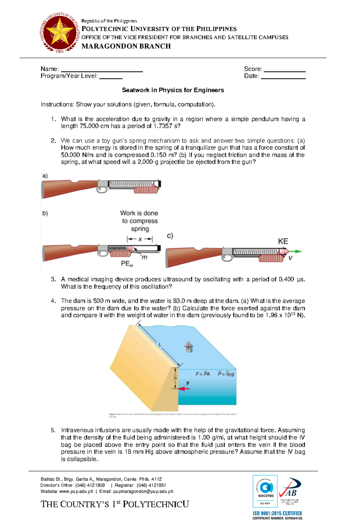SW in Physics for Engineers 061023 - Republic of the Philippines ...
