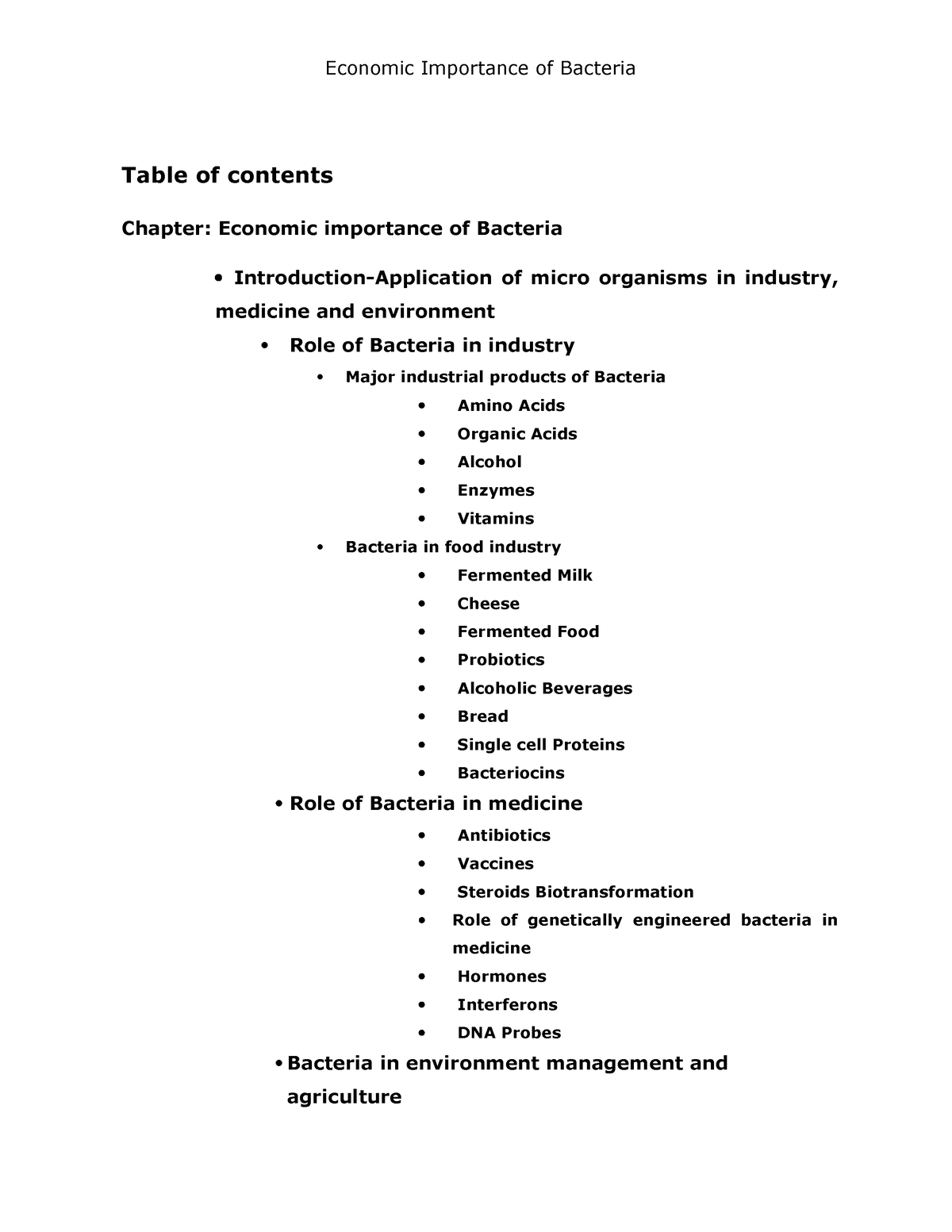 essay on economic importance of bacteria