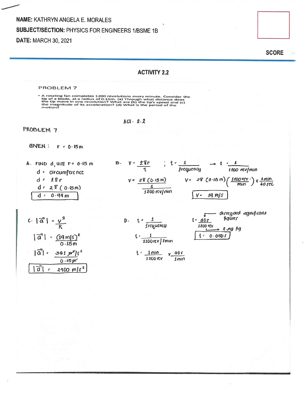 Physics Sample Problems - College Physics 1 - PangSU - Studocu