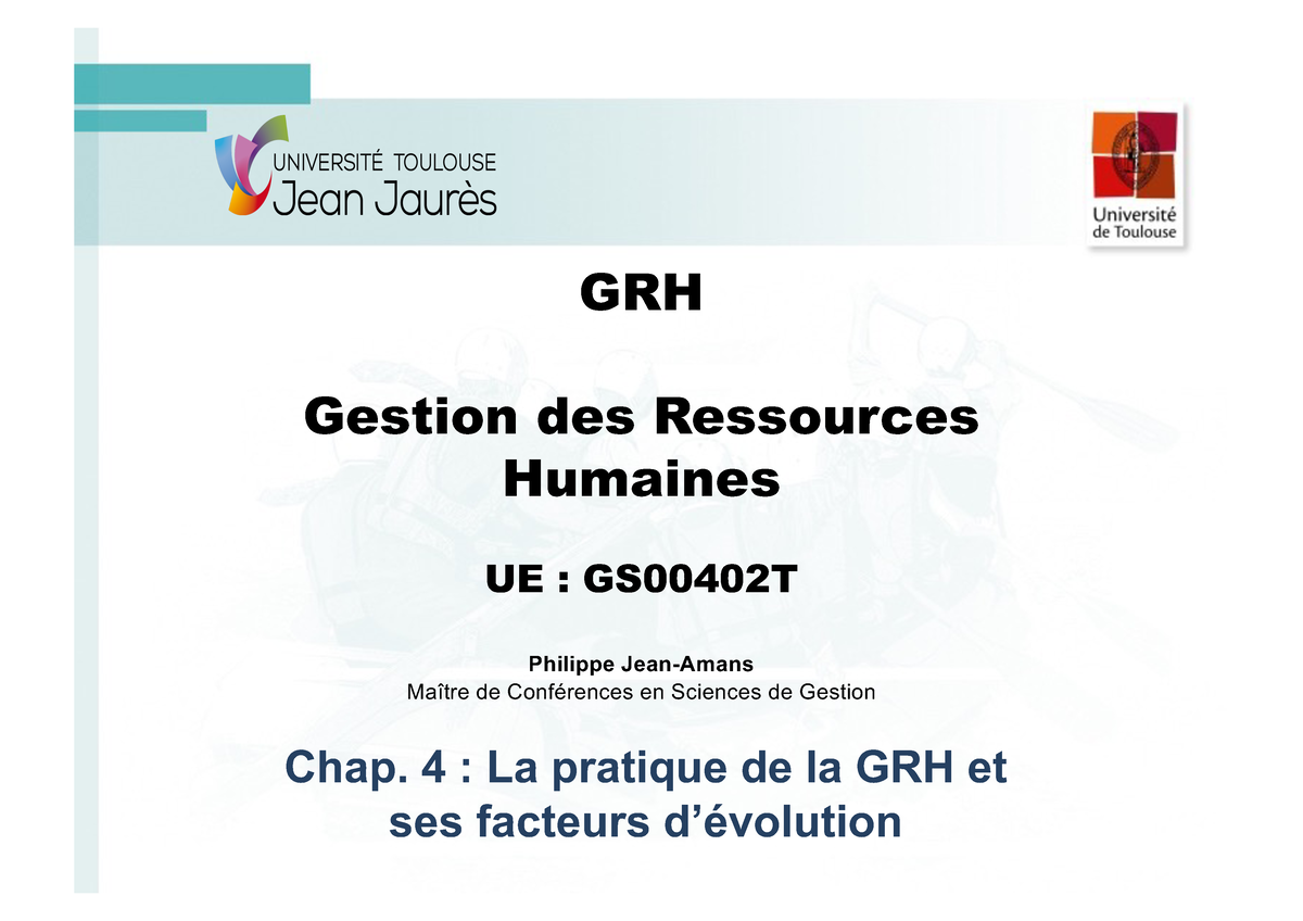 Cours 6 GS00402 T - GRH 2021-2022 - GRH Gestion Des Ressources Humaines ...