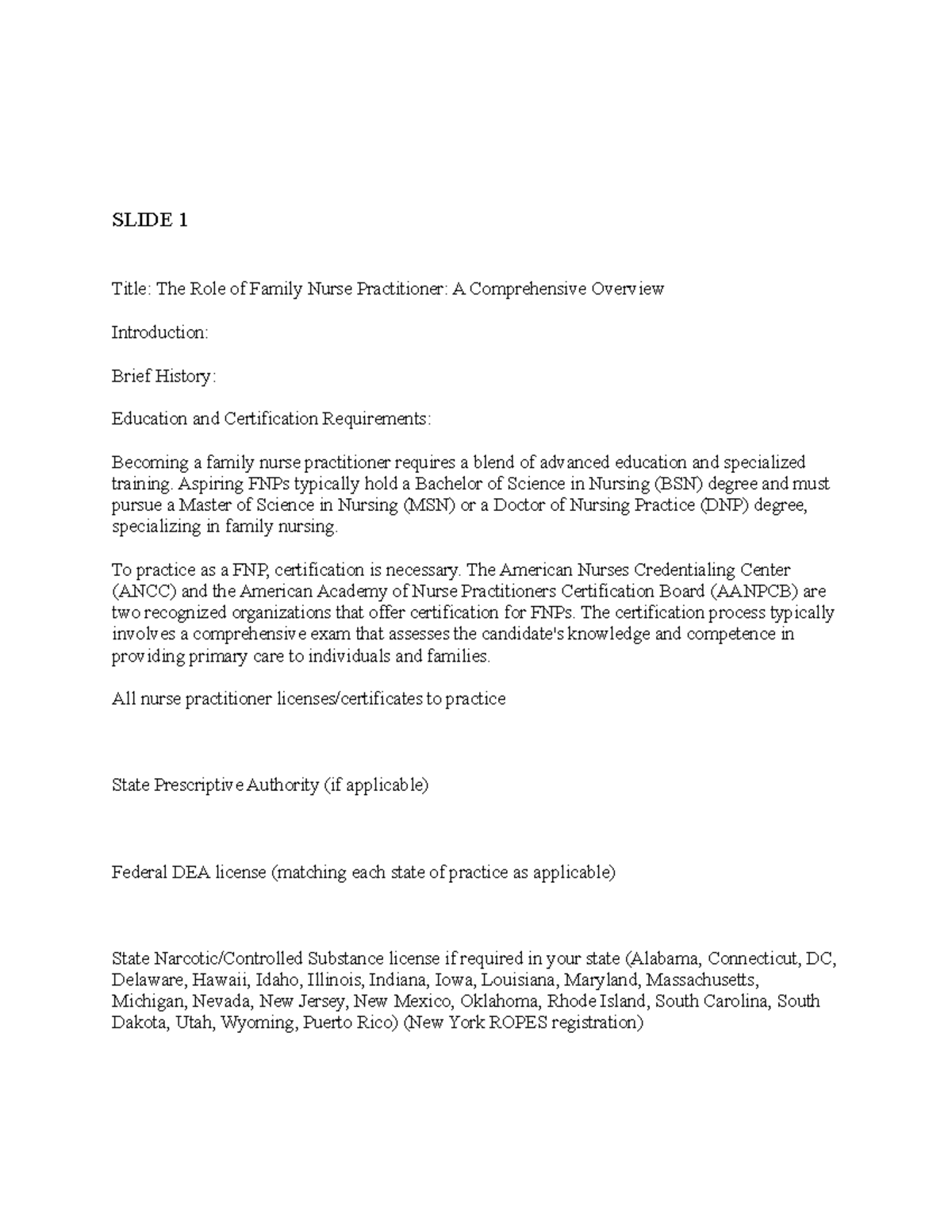 Unit 8 PPT draft assignement - SLIDE Title ...
