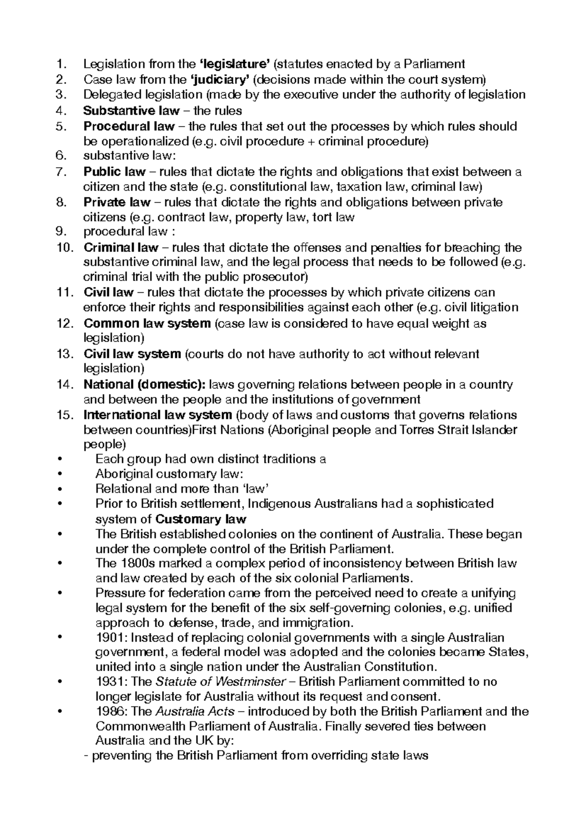 Law Revision note - Legislation from the ‘legislature’ (statutes ...