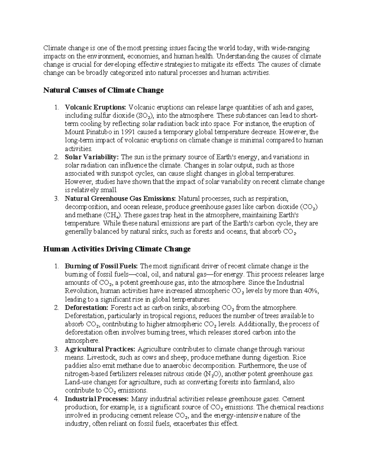 Causes of Climate Change - Climate change is one of the most pressing ...