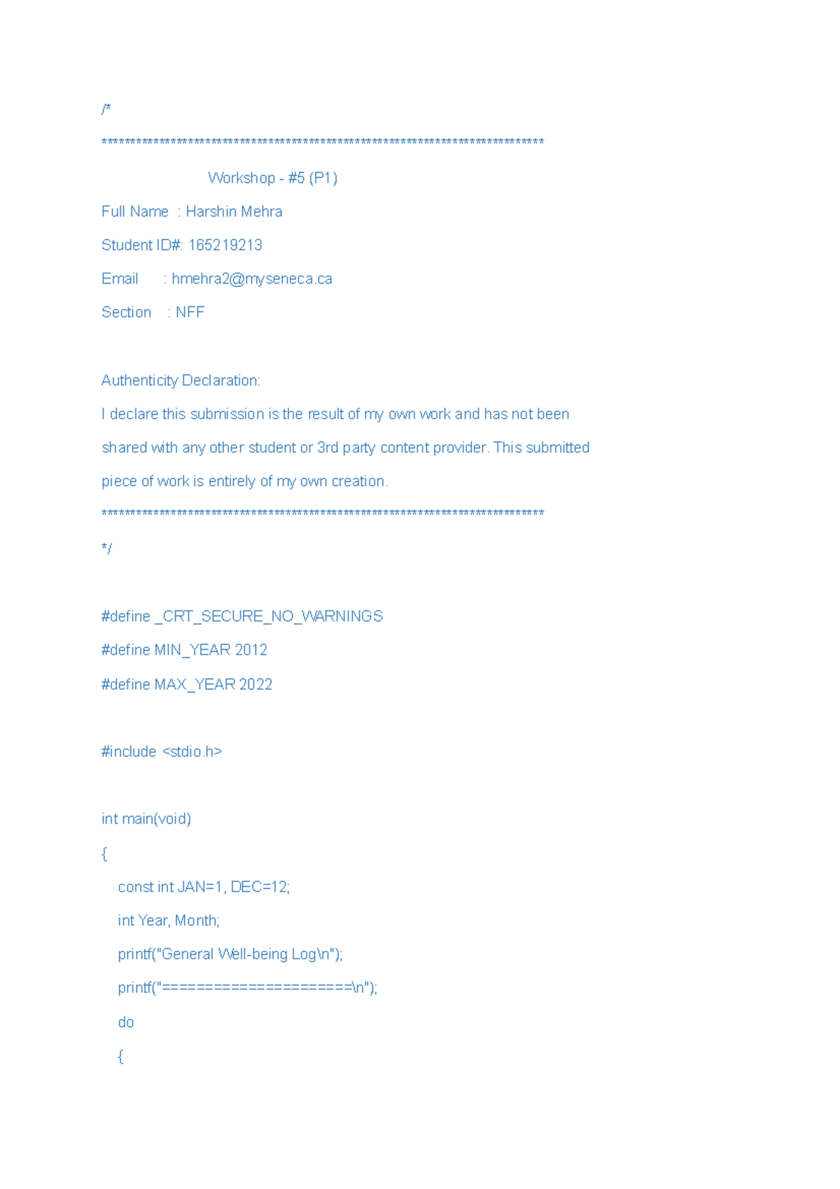 Cpp ipc w5 p1 - Cpp ipc w5 p1 notes - /* - Studocu