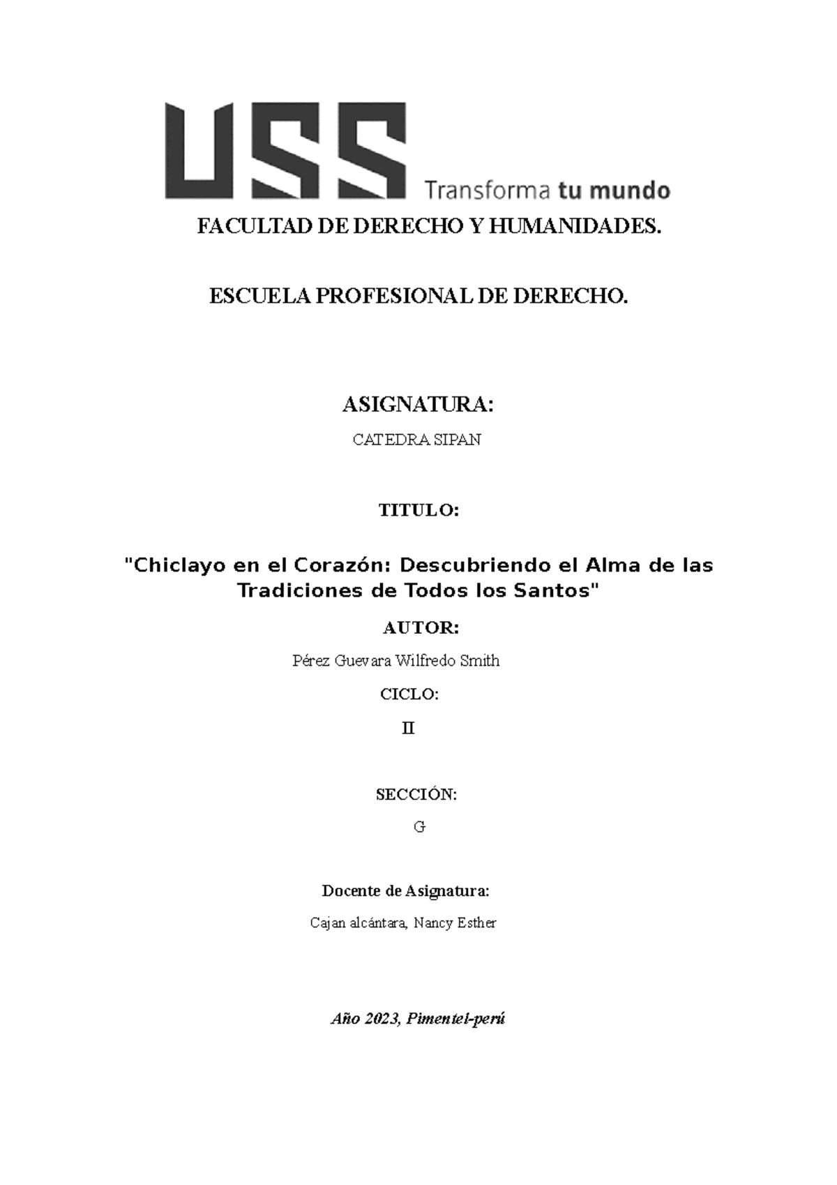 Pérez Guevara Cs Pa1 Pa1 Uss Facultad De Derecho Y Humanidades Escuela Profesional De 7495