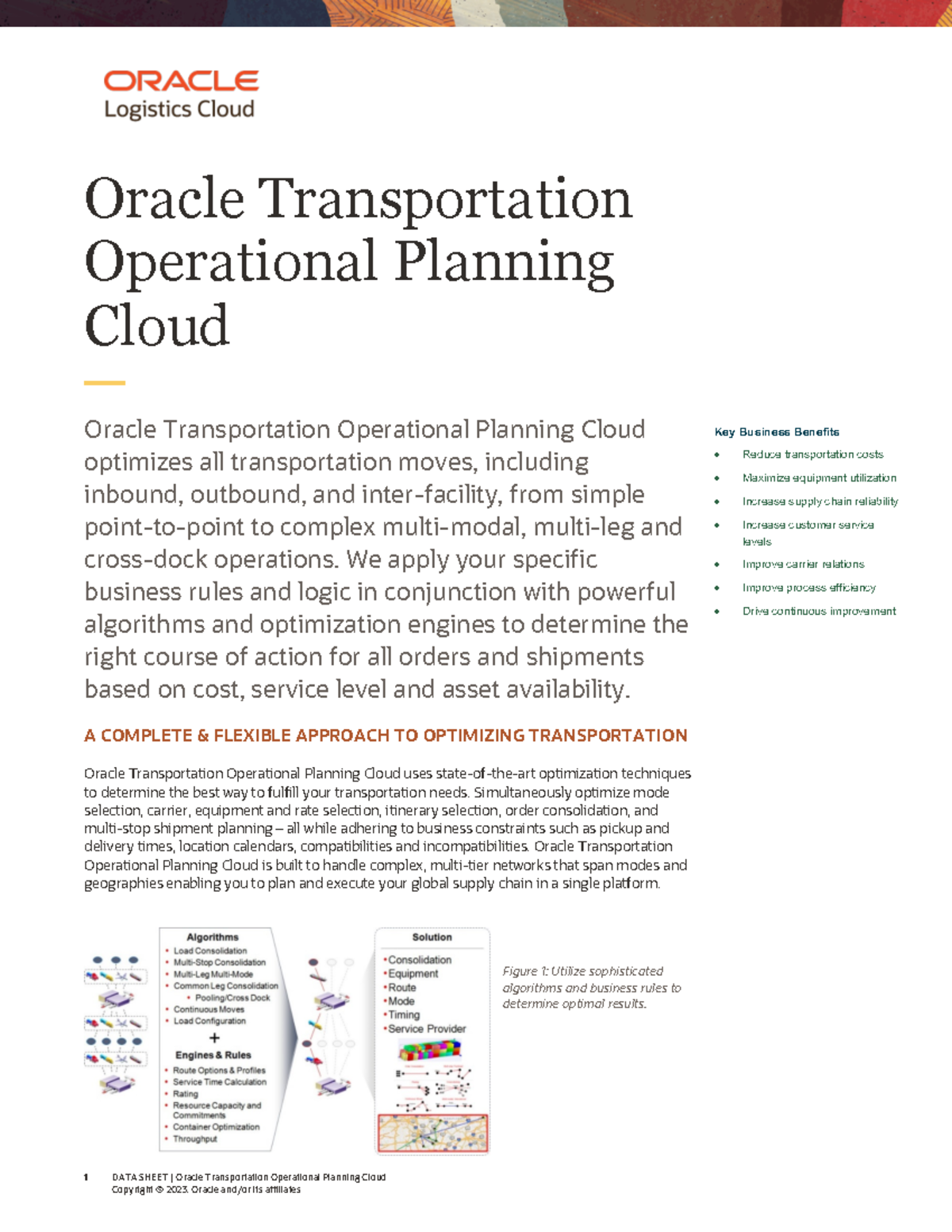 Oracle transportation operational planning ds - Oracle Transportation ...