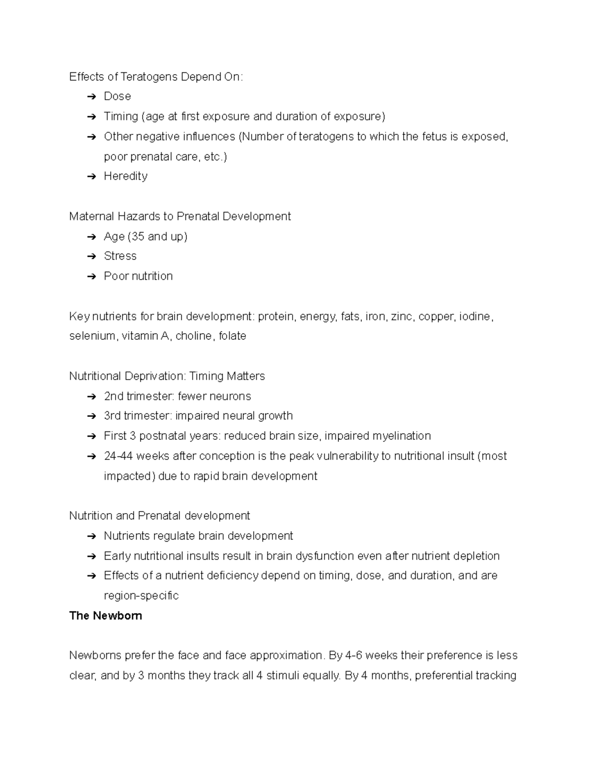 Developmental Psychology PS241 - 2/7/20 - Effects of Teratogens Depend ...