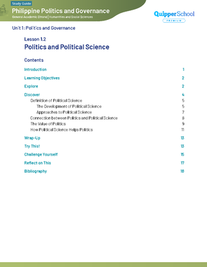 Intro TO Philo - WEEK 1 - Philippine Politics and Governance - Studocu