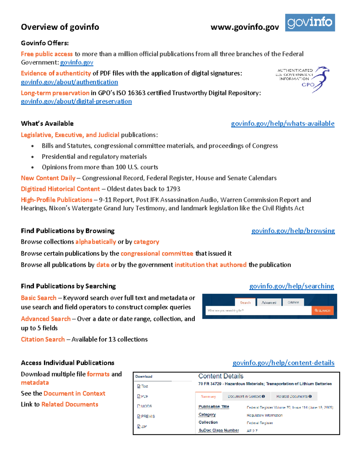 Govinfo Overview 1019 - Govtinfo - Overview Of Govinfo Govinfo Govinfo ...