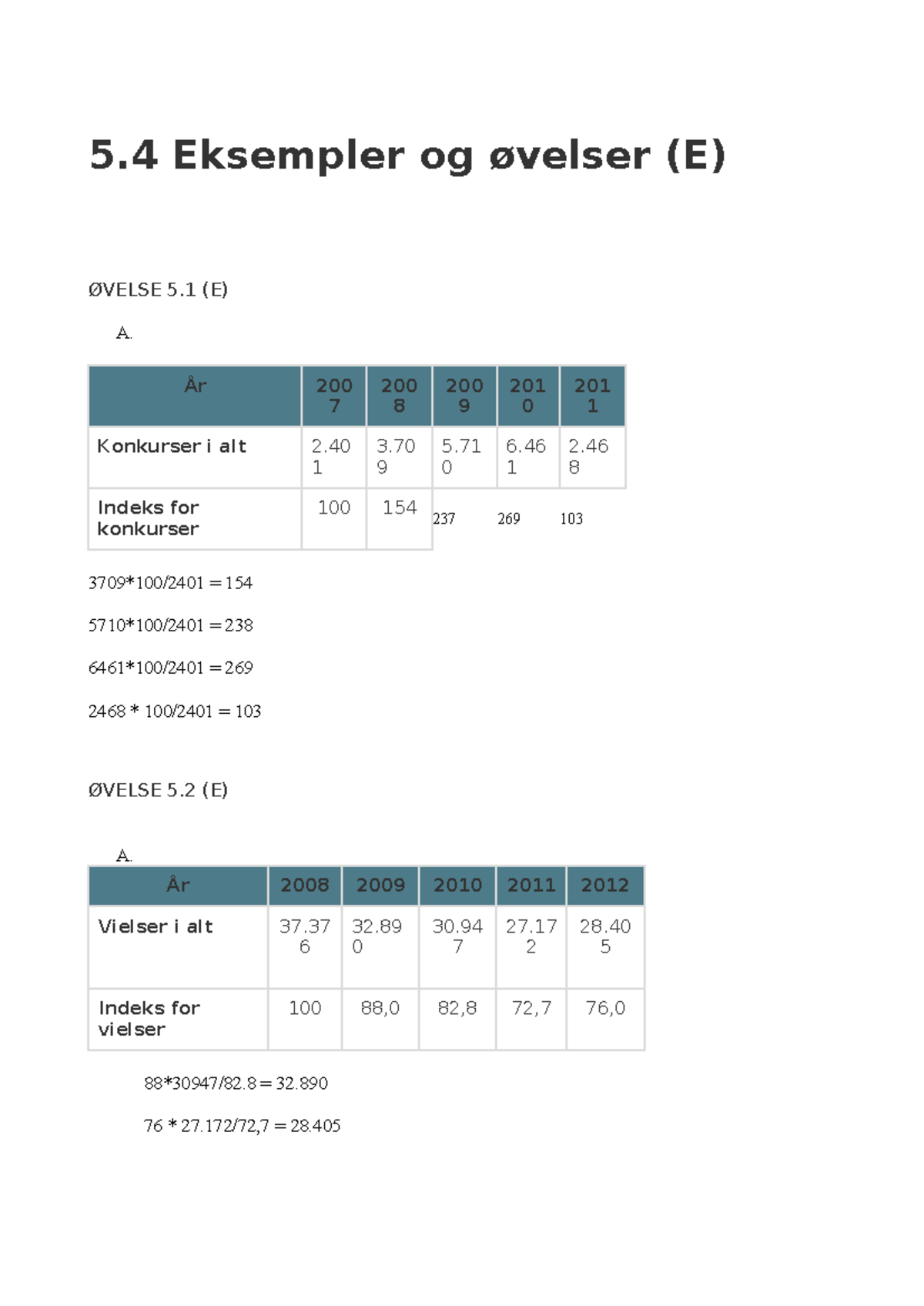 5.4 Eksempler og øvelser (E) - 5 Eksempler og øvelser (E) ØVELSE 5 (E ...
