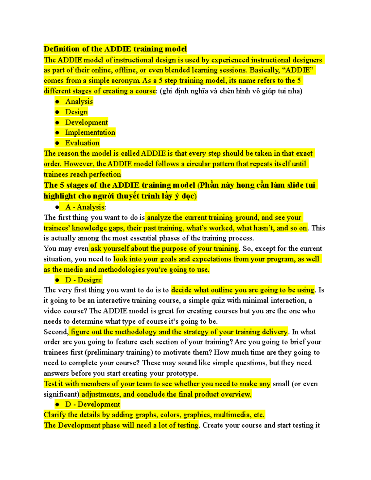 Script - nth - Definition of the ADDIE training model The ADDIE model ...