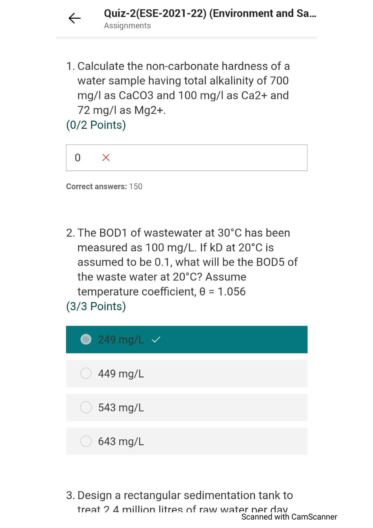 Quiz 2 - Environment And Safety Engineering - CHemical Engineering ...