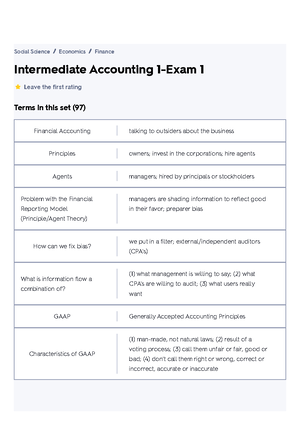 Intermediate Accounting Exam 1 Review Flashcards - Intermediate ...