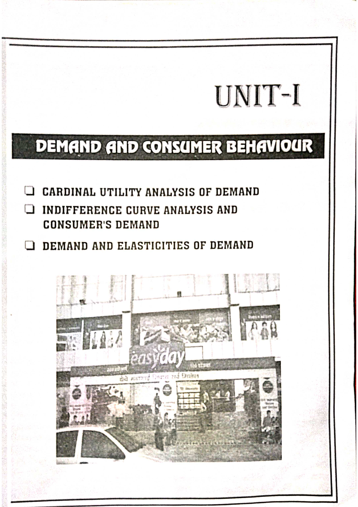 Micro Economics Unit-1 - Bcom 1st Semester - Studocu