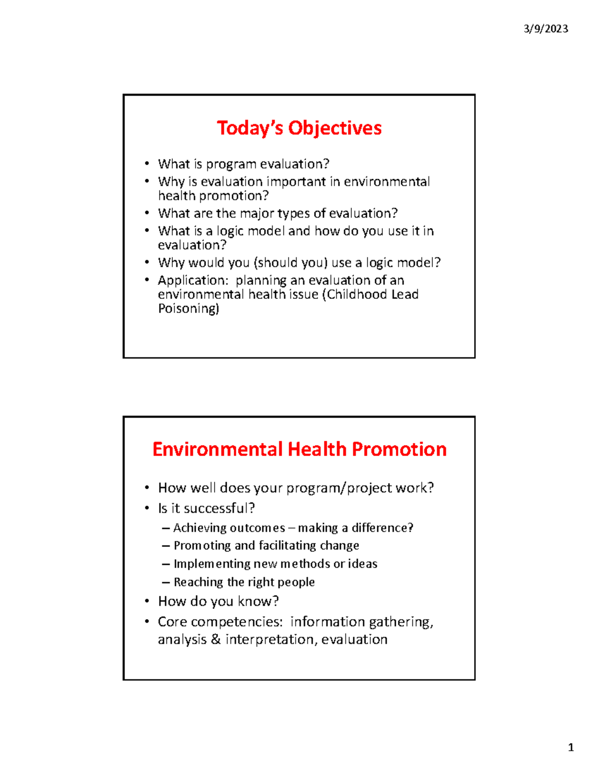 2023+03+09+Program+Evaluation - Today’s Objectives • What is program ...