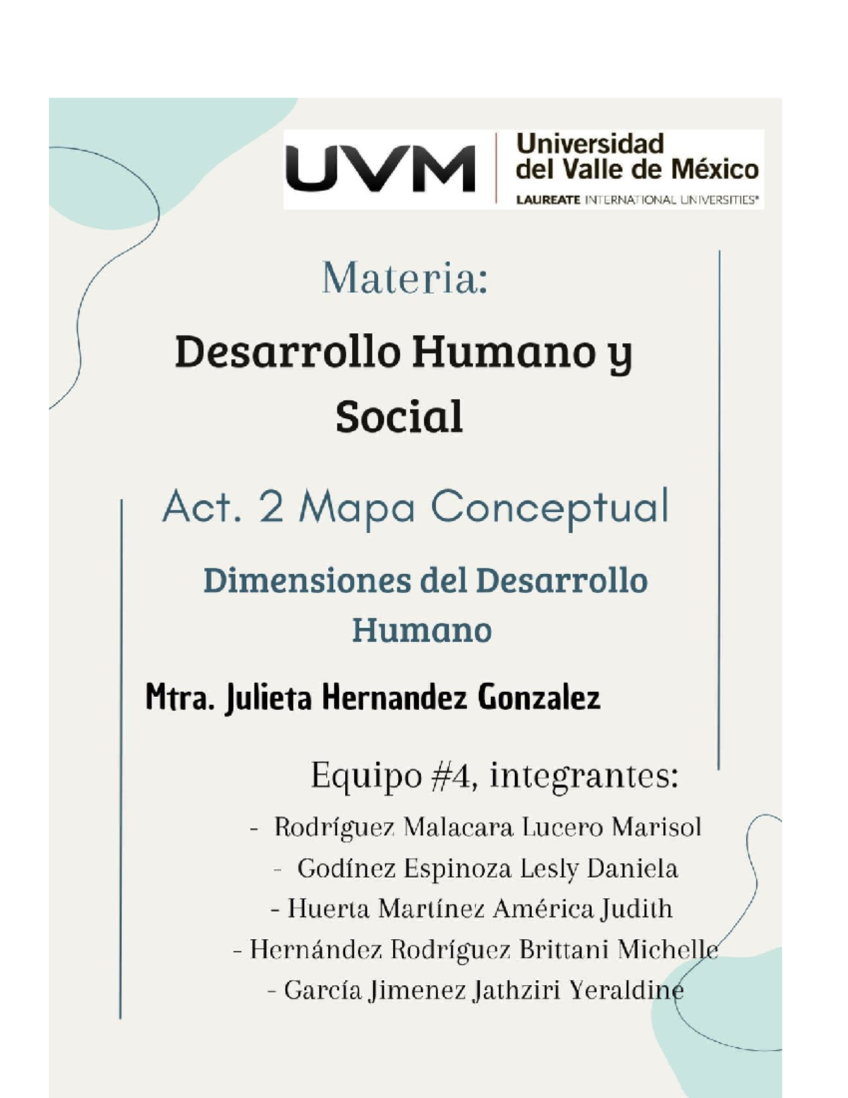 A2 - Actividad en equipo de desarrollo humano y social - CRECIMIENTO ...