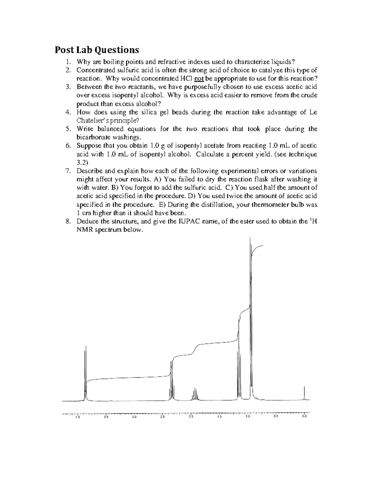 Ochem Lab 1 Lab Information Post Lab Questions Why Are Boiling Points And Refractive Indexes Ochem Lab 1 Lab Information Post Lab Questions Why Are Boiling Points And Refractive Indexes
