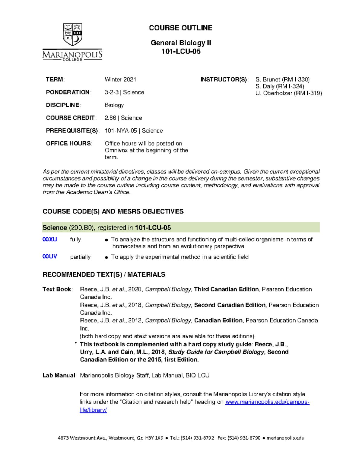 A21 BIO-LCU - Science - 08-17-21 - 4873 Westmount Ave., Westmount, Qc ...