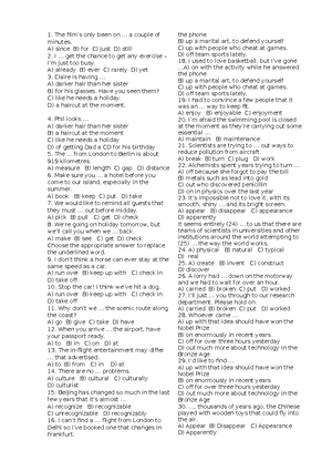 Important Phrasal Verbs For Ielts - English language - Studocu