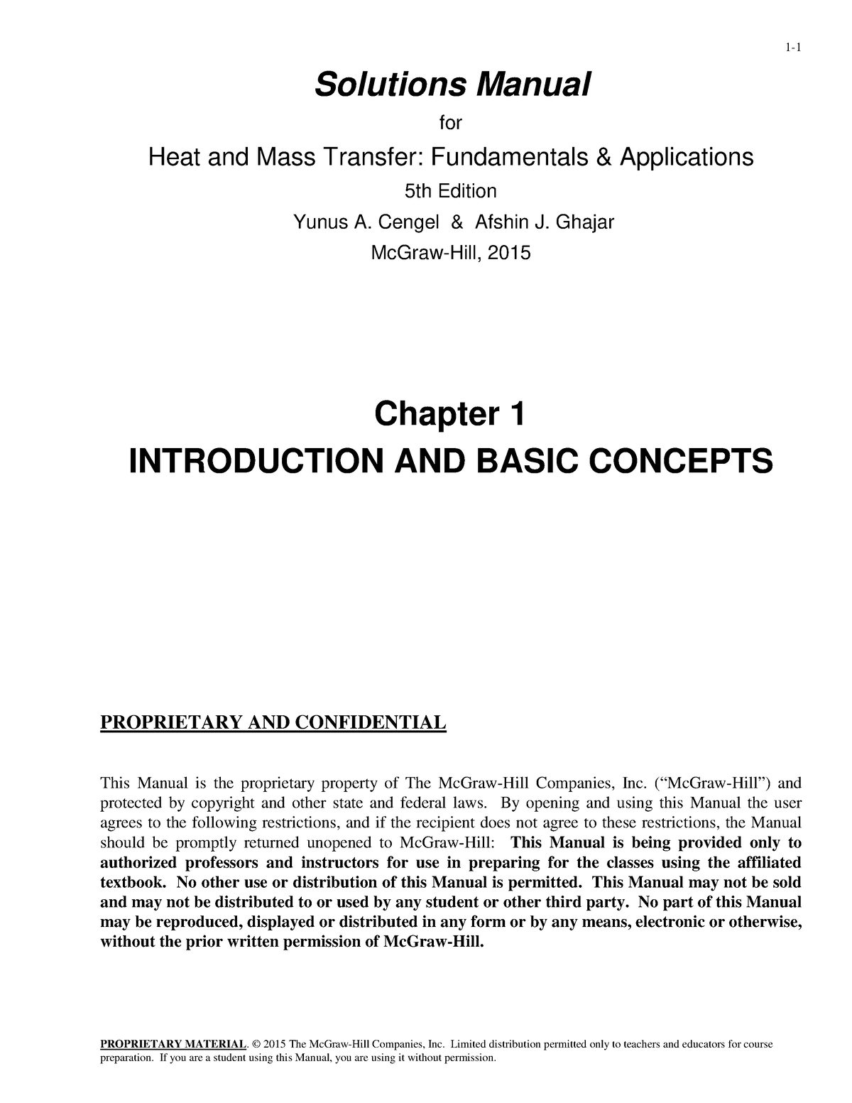 Solution Manual Heat And Mass Transfer 5th Edition Yunus Cengel ...