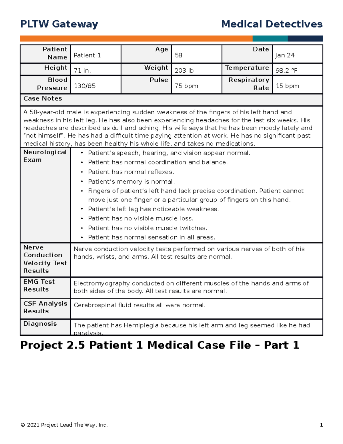 Md 2 5patient 1medical case file part1 submission pltw gateway