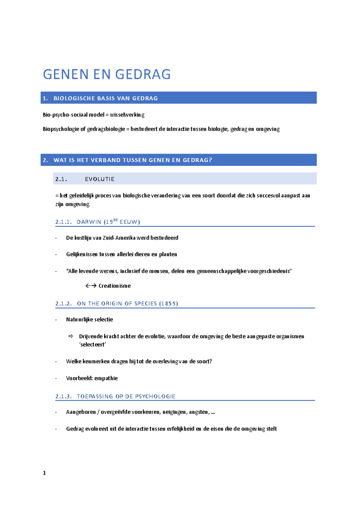 Biologische Basis Van Gedrag: Genen En Gedrag - GENEN EN GEDRAG 1 ...