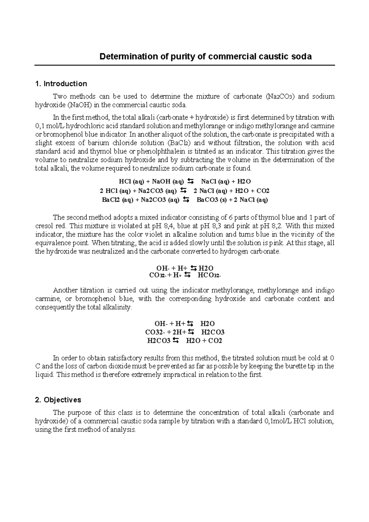 determination-of-purity-of-commercial-caustic-soda-introduction-two