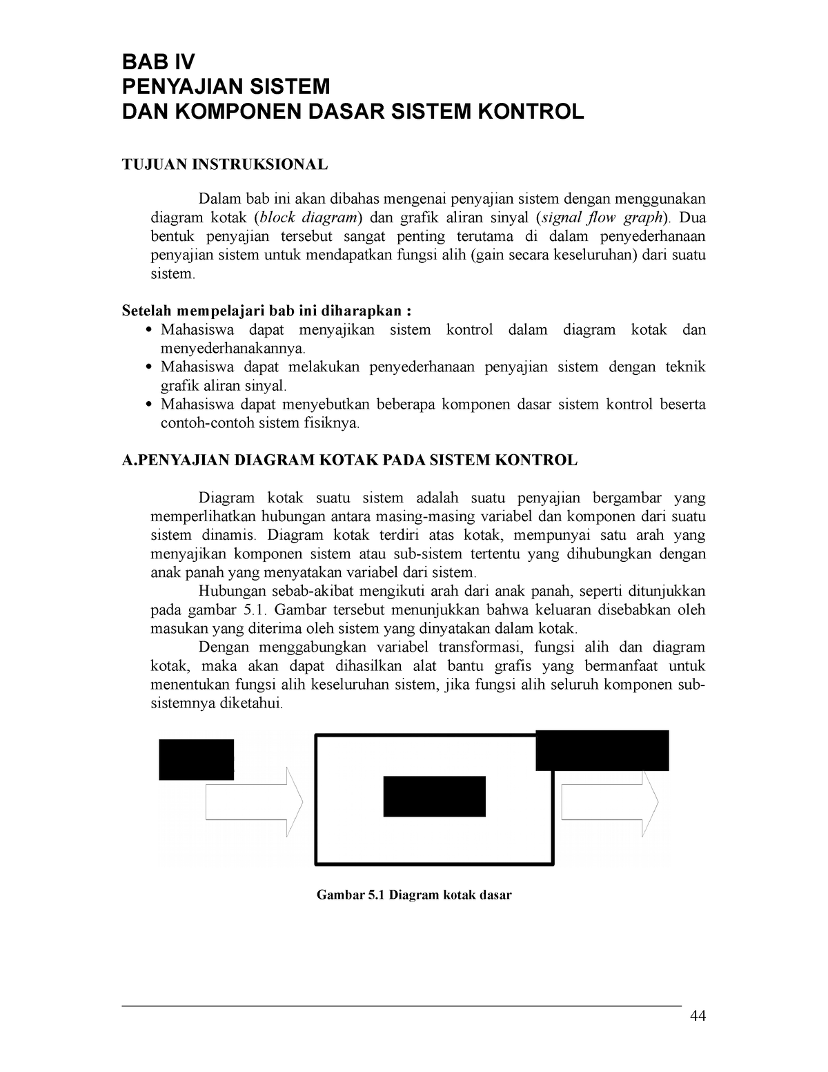 Bab 4 Penyajian Sistem Dan Komponen Dasar Sistem Kontrol Bab Iv