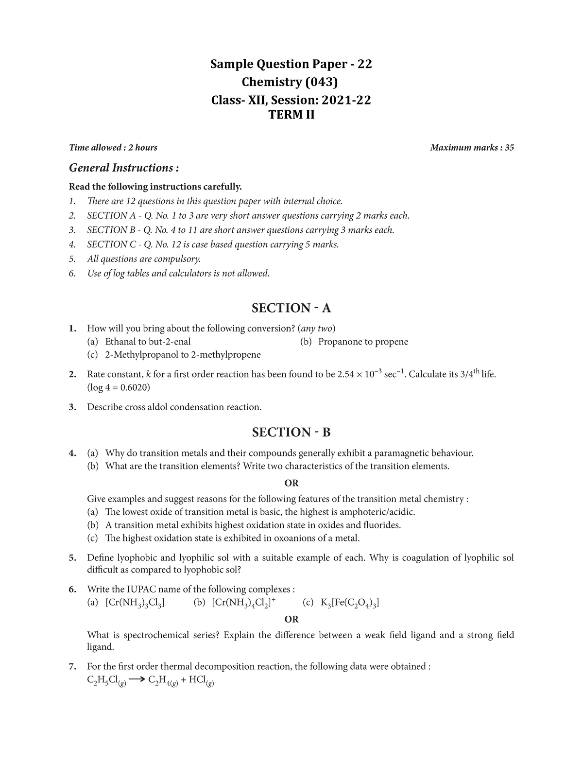 room assignment chemistry 2022