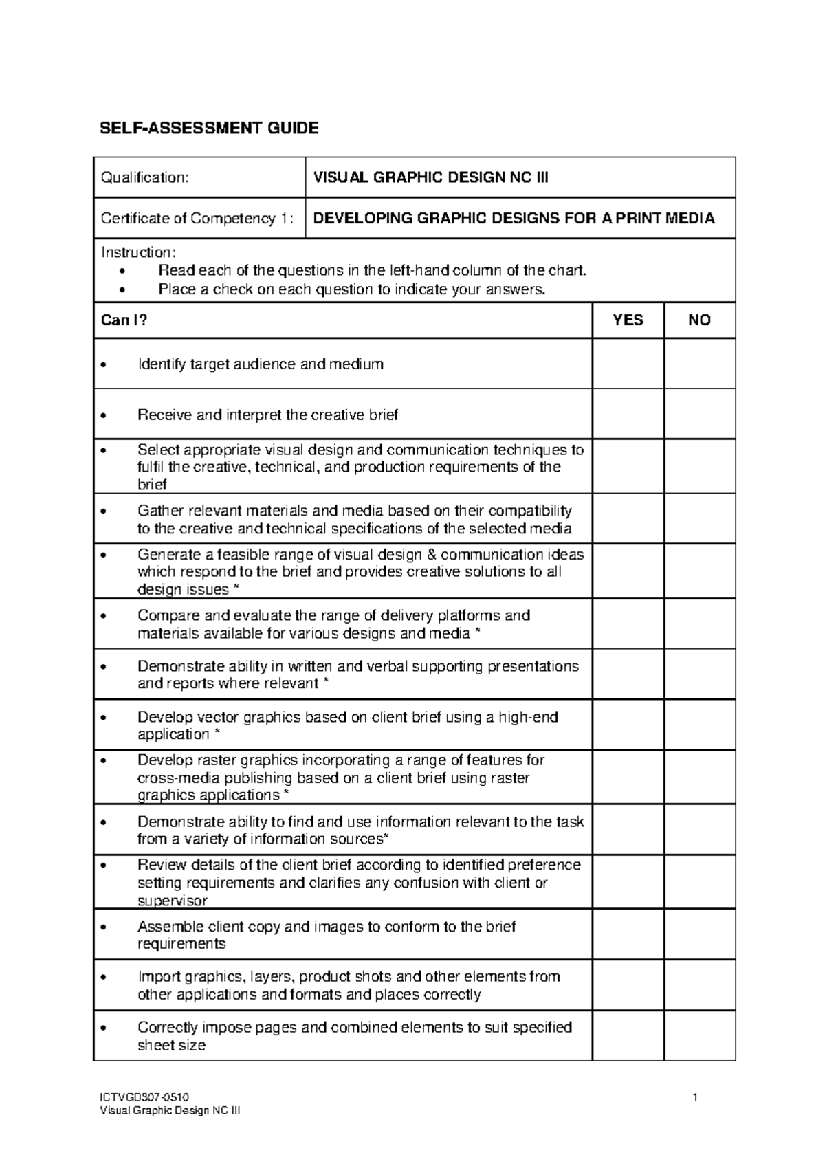 SAG - Visual Graphics Design NC III (superseded) - ICTVGD307- 0510 1 ...