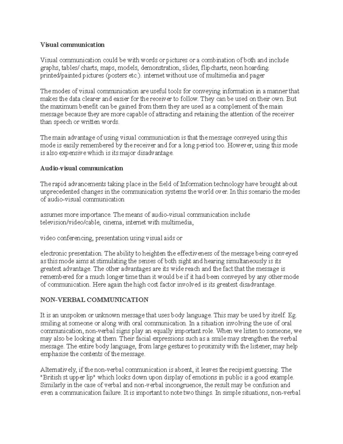 3 - Business Communication Detailed Notes - Visual communication Visual ...