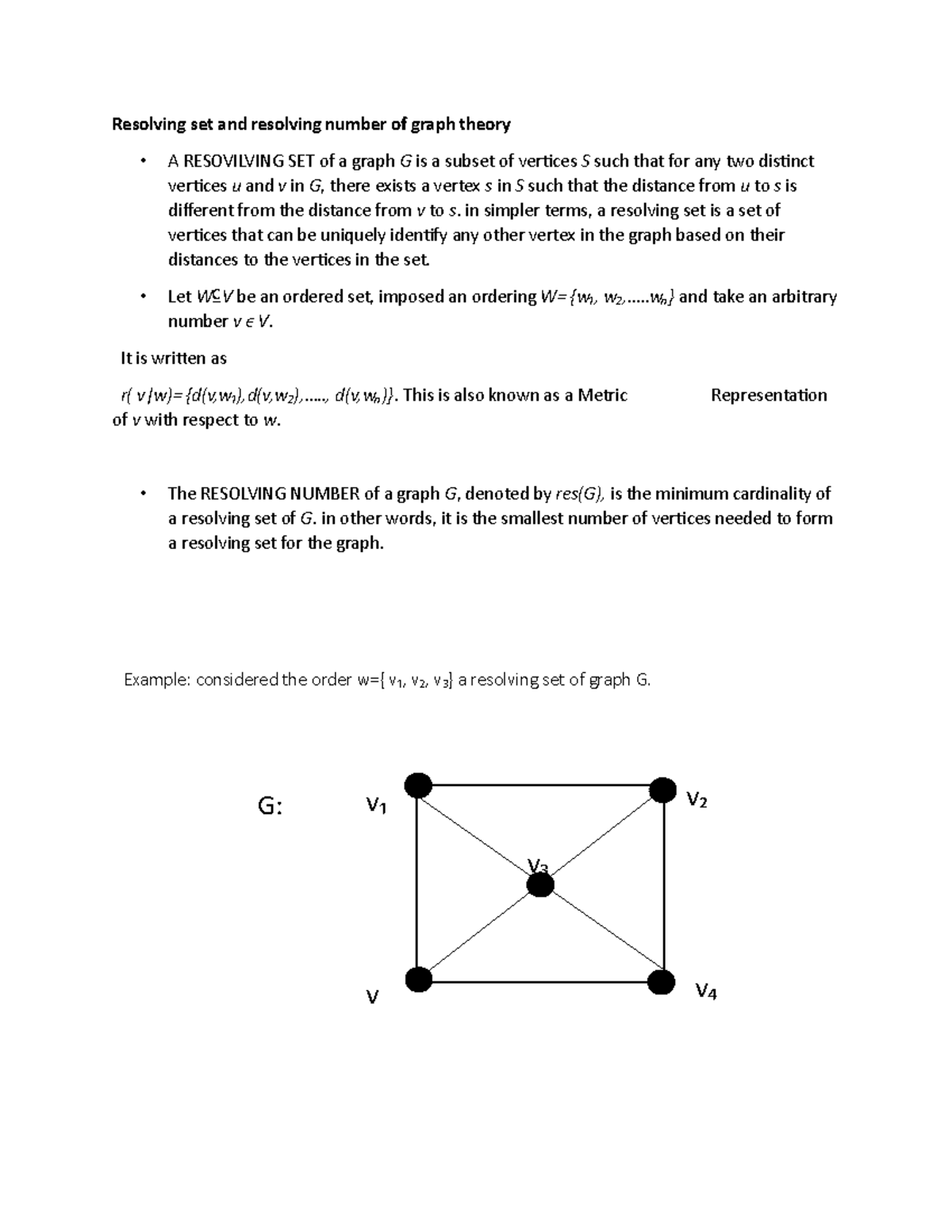 Resolving set and resolving number of graph theor 1 - in simpler terms ...