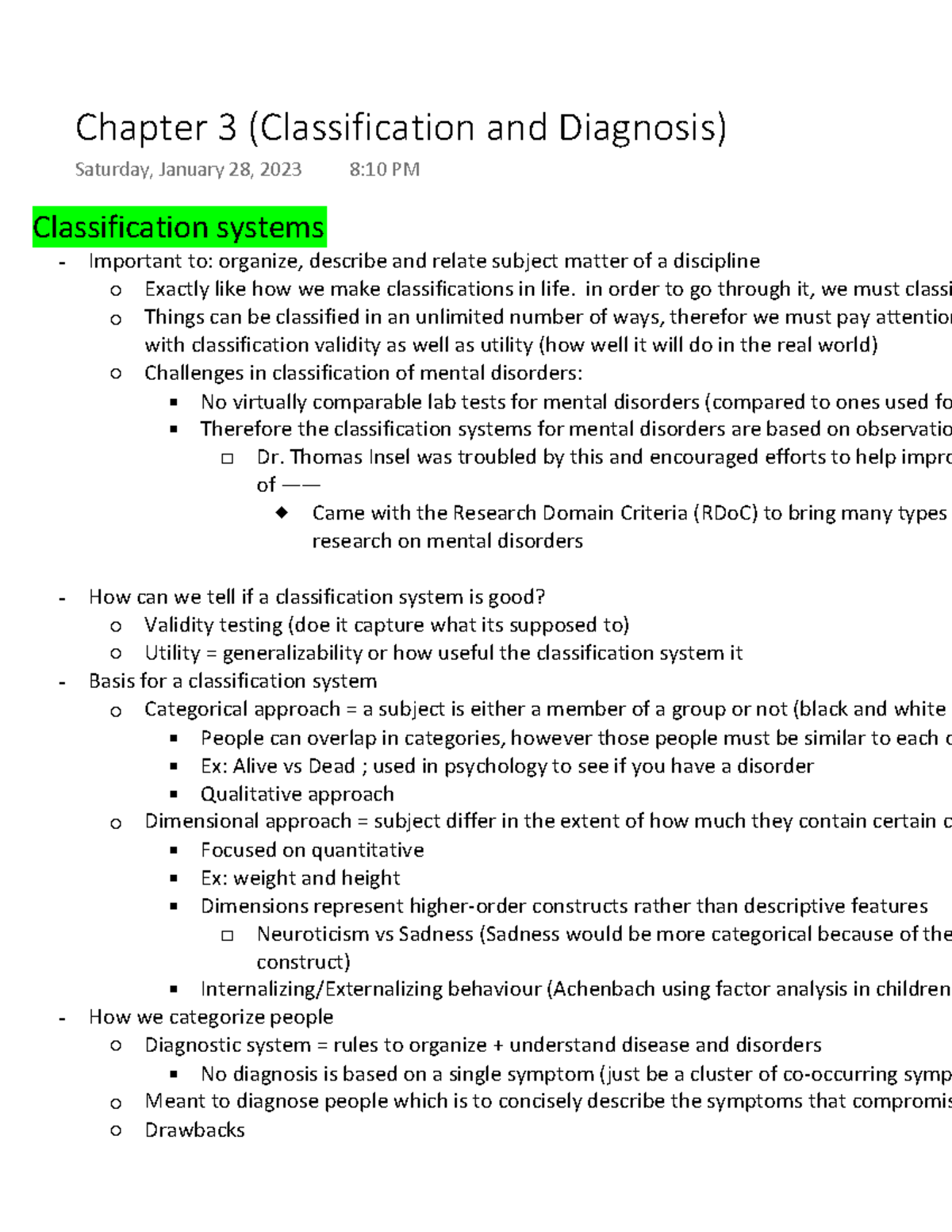 Chapter 3 (Classification And Diagnosis) - Classification Systems ...