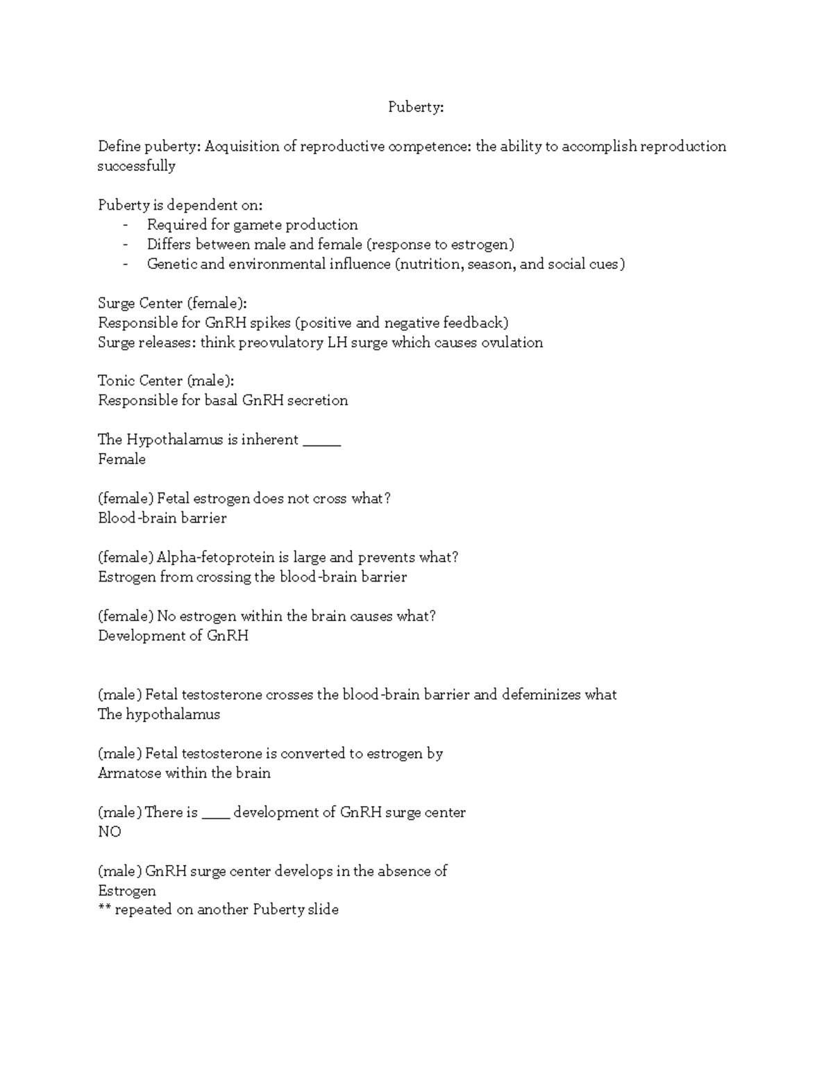 Puberty Poultry Production Dr. Kennedy Puberty Define puberty Acquisition of reproductive