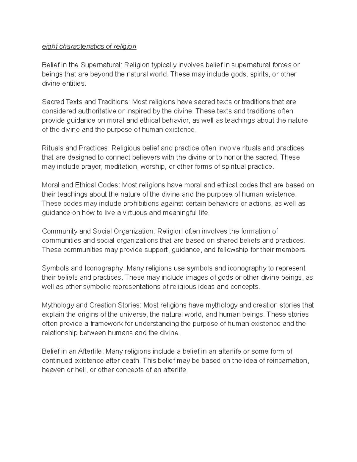 eight-characteristics-of-relgion-eight-characteristics-of-religion