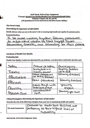 195 wk 8 - Weekly assignments - N195 Week Assignment Concept: Care ...