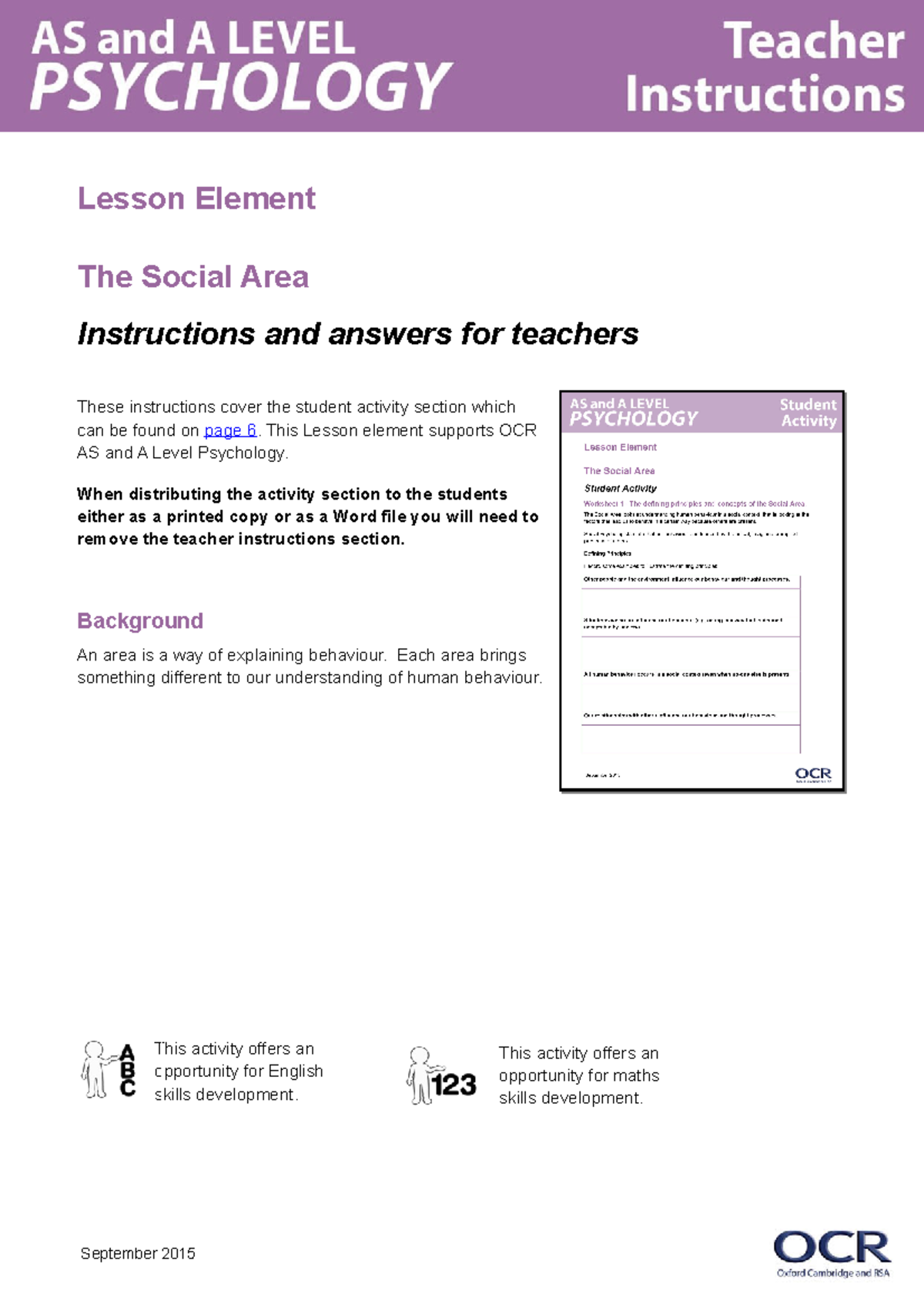 261328 the social area lesson element - Lesson Element The Social Area ...