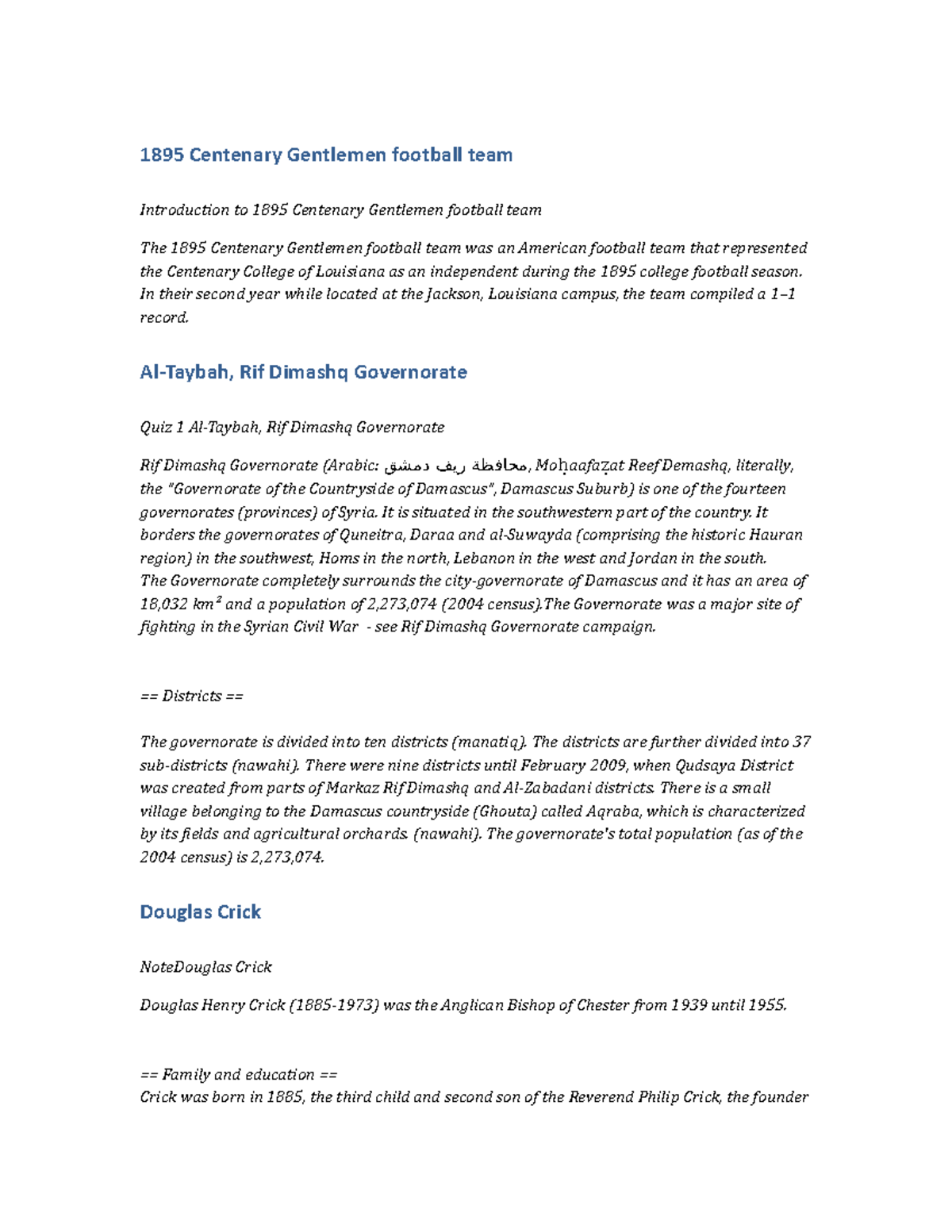 HIST123 Notes 1895 Centenary Gentlemen football team 1895 Centenary