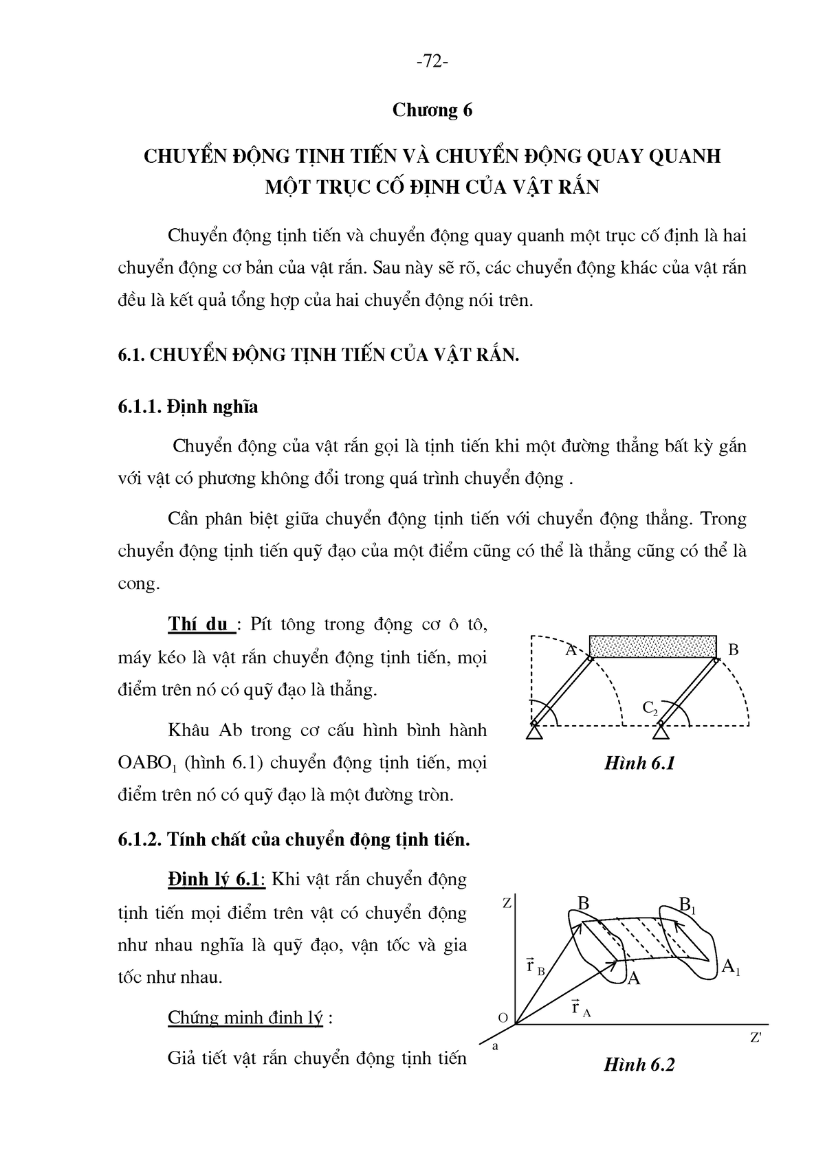 Co Ly Thuyet Chuong Chuyen Dong Tinh Tien Va Chuyen Dong Quay Quanh