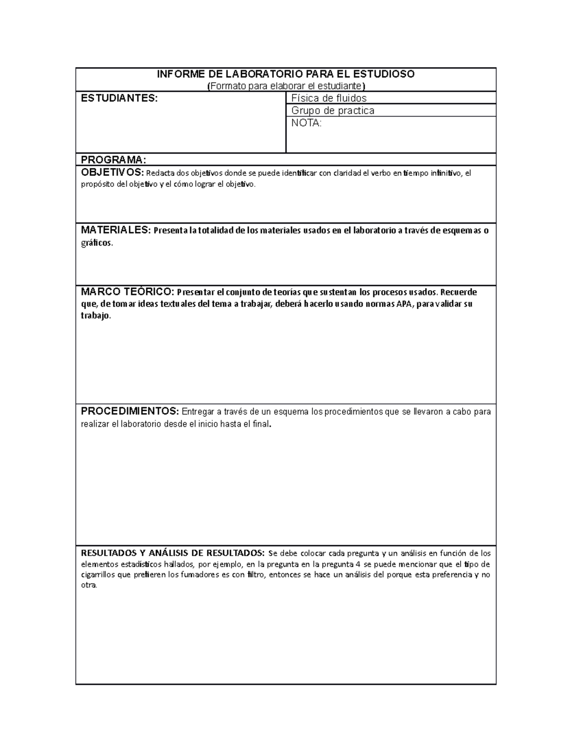 Formato Para Laboratorio Para Física Docx Informe De Laboratorio Para