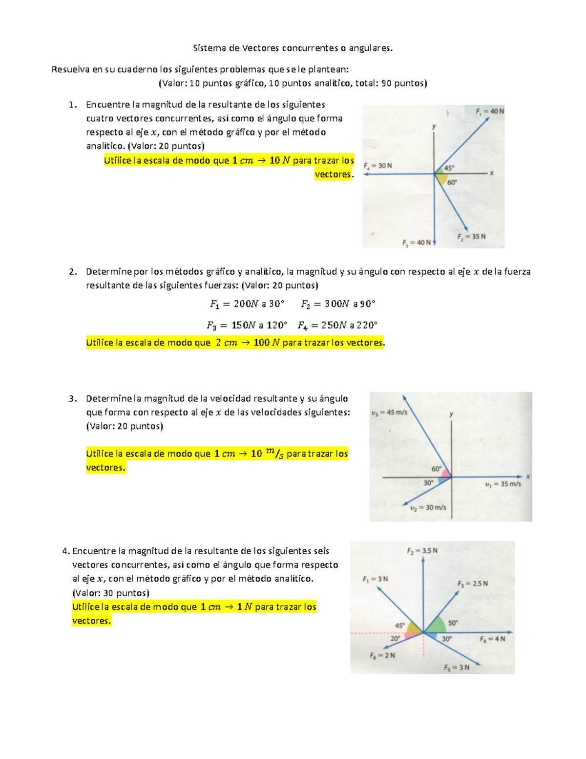 6. Probls - Sist. Vects Concurr. (90 pts) - Sistema de Vectores ...