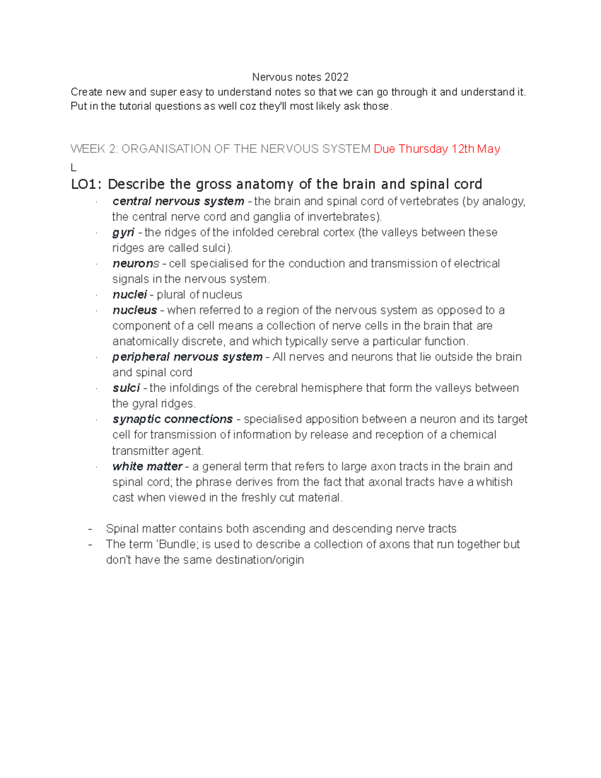 Nervous System notes 2022 - Nervous notes 2022 Create new and super ...