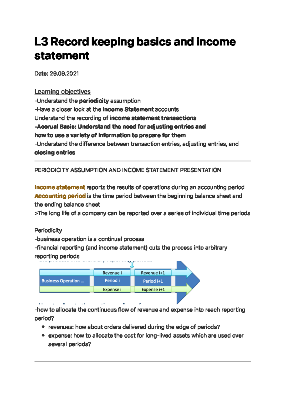 L3 Record keeping basics and statement Learning objectives