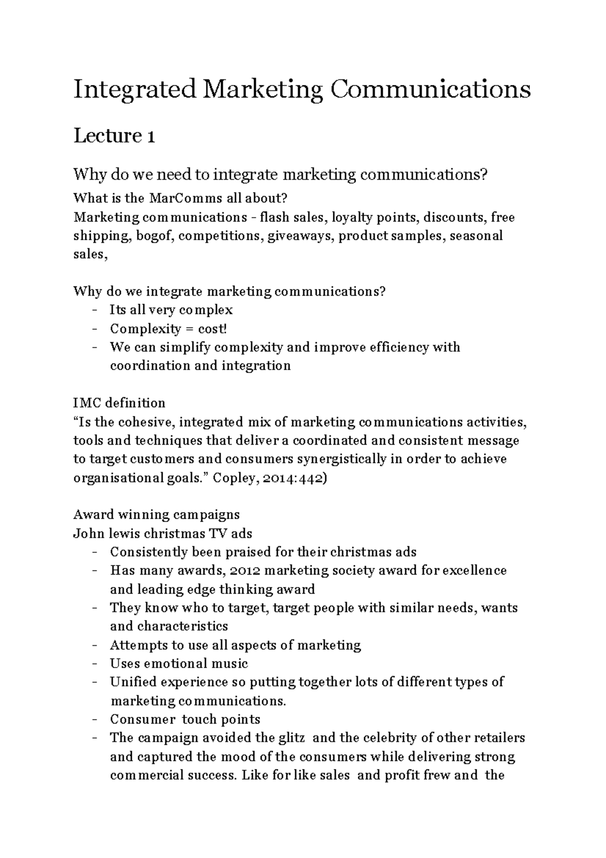 Integrated Marketing Communications - Integrated Marketing ...