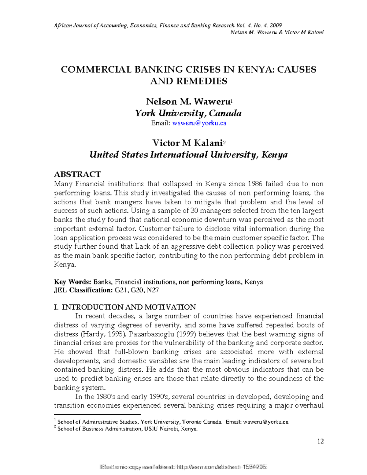 SSRN id1534205 Electronic Copy Available At Ssrn abstract Nelson M