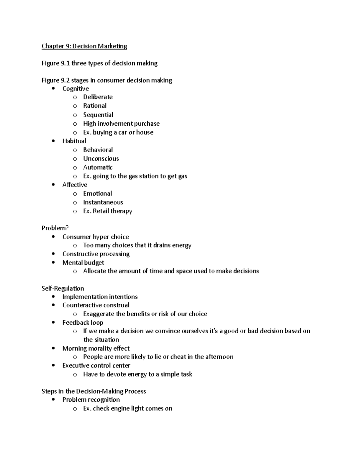 Chapter 9 notes - Chapter 9: Decision Marketing Figure 9 three types of ...